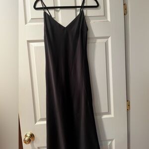 Black Satin Slip Dress